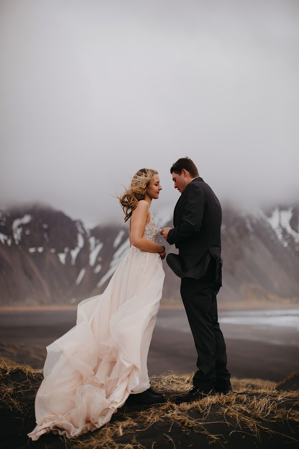 Icelandic Iceland Elopement Wedding Elope Photographer Eloping Reykjavík Vik Black Sand Beach Jökulsárlón Skogafoss Waterfall Vestrahorn Mountain Liz Osban Photography Destination 22.jpg
