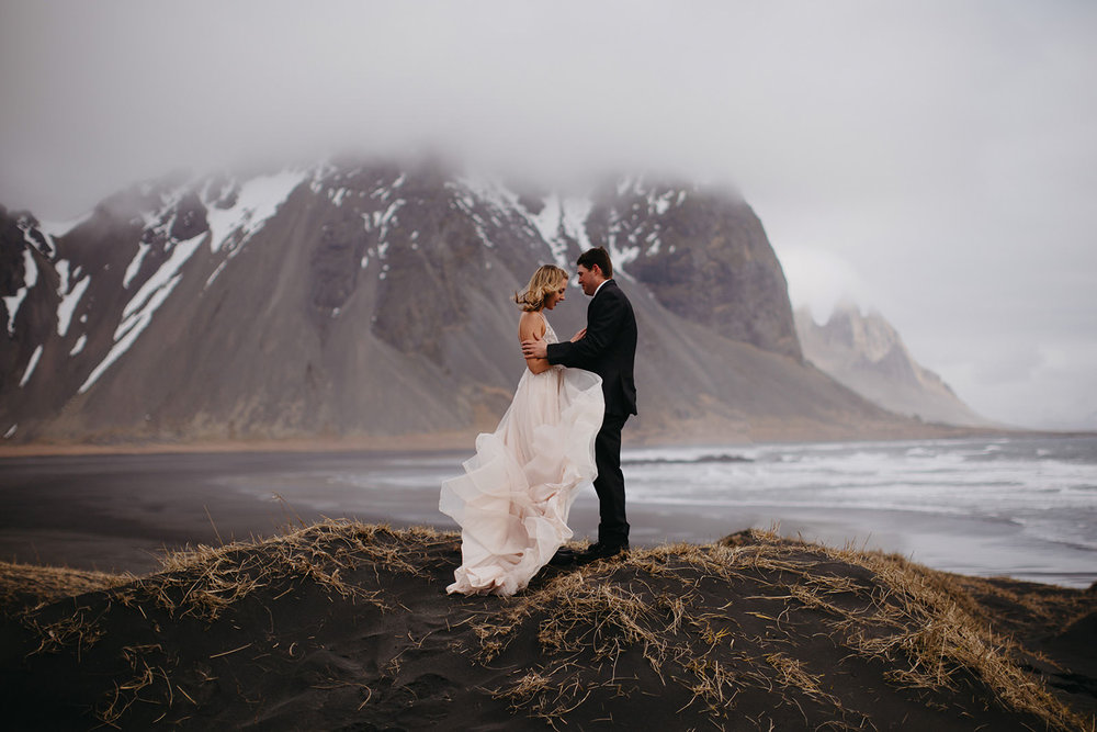 Icelandic Iceland Elopement Wedding Elope Photographer Eloping Reykjavík Vik Black Sand Beach Jökulsárlón Skogafoss Waterfall Vestrahorn Mountain Liz Osban Photography Destination 29.jpg