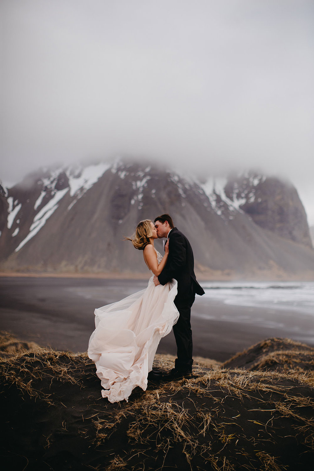 Icelandic Iceland Elopement Wedding Elope Photographer Eloping Reykjavík Vik Black Sand Beach Jökulsárlón Skogafoss Waterfall Vestrahorn Mountain Liz Osban Photography Destination 30.jpg
