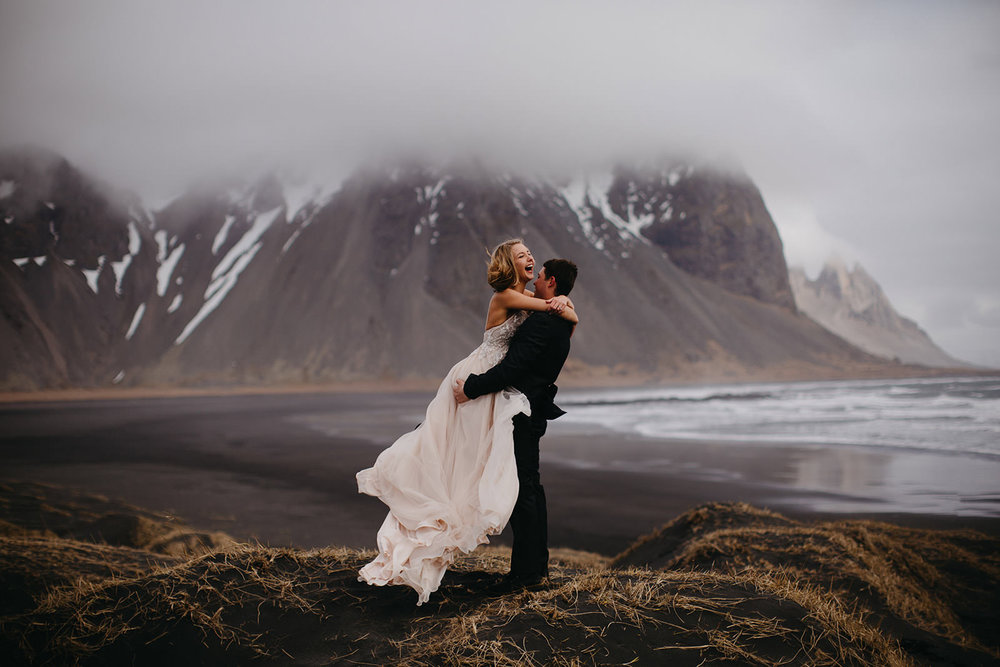 Icelandic Iceland Elopement Wedding Elope Photographer Eloping Reykjavík Vik Black Sand Beach Jökulsárlón Skogafoss Waterfall Vestrahorn Mountain Liz Osban Photography Destination 32.jpg