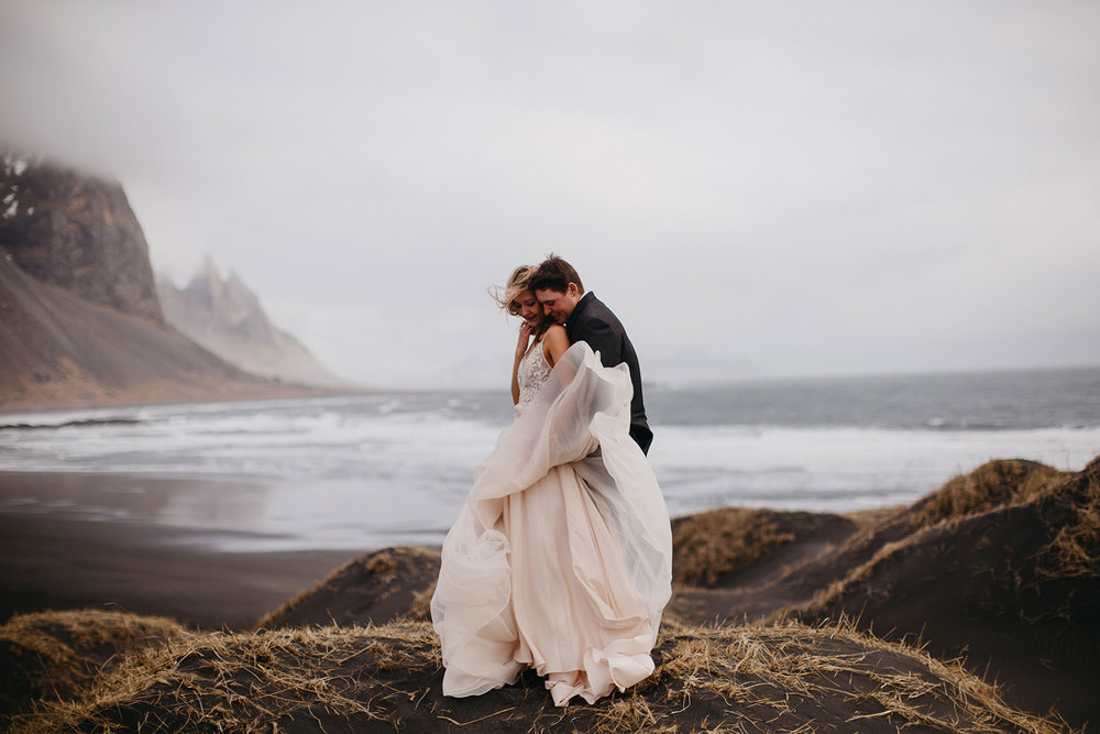 Icelandic Iceland Elopement Wedding Elope Photographer Eloping Reykjavík Vik Black Sand Beach Jökulsárlón Skogafoss Waterfall Vestrahorn Mountain Liz Osban Photography Destination 34.jpg