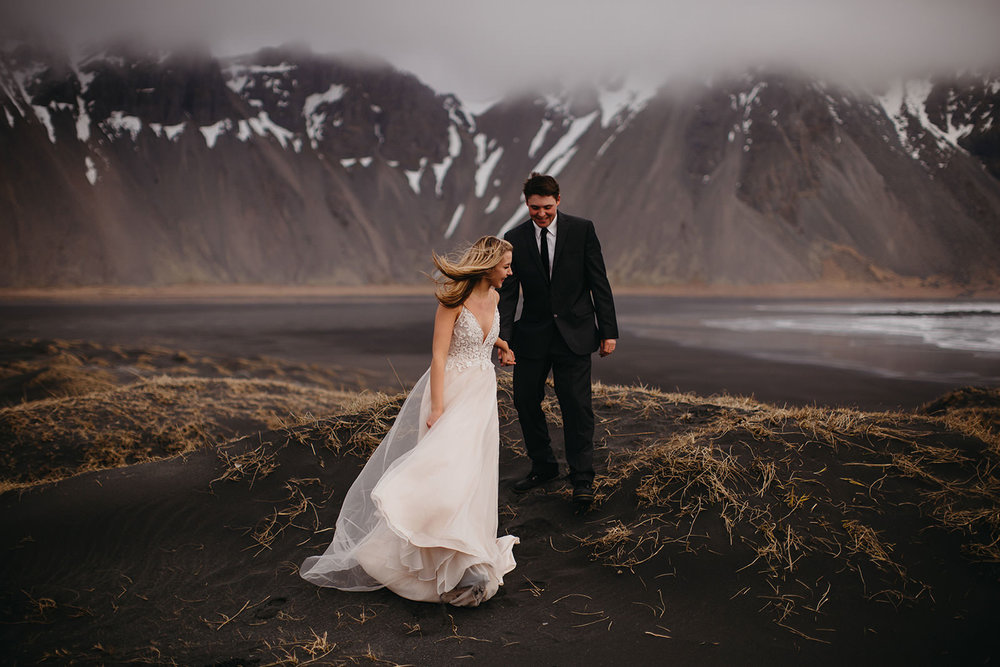 Icelandic Iceland Elopement Wedding Elope Photographer Eloping Reykjavík Vik Black Sand Beach Jökulsárlón Skogafoss Waterfall Vestrahorn Mountain Liz Osban Photography Destination 35.jpg