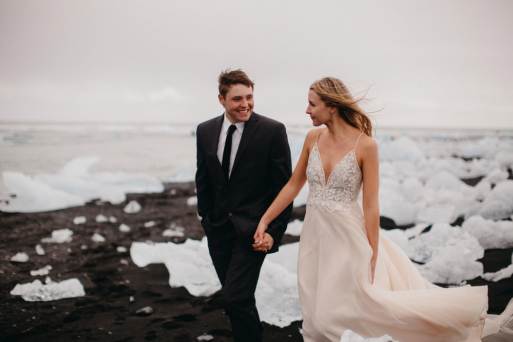 Icelandic Iceland Elopement Wedding Elope Photographer Eloping Reykjavík Vik Black Sand Beach Jökulsárlón Skogafoss Waterfall Vestrahorn Mountain Liz Osban Photography Destination 59.jpg
